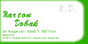 marton dobak business card